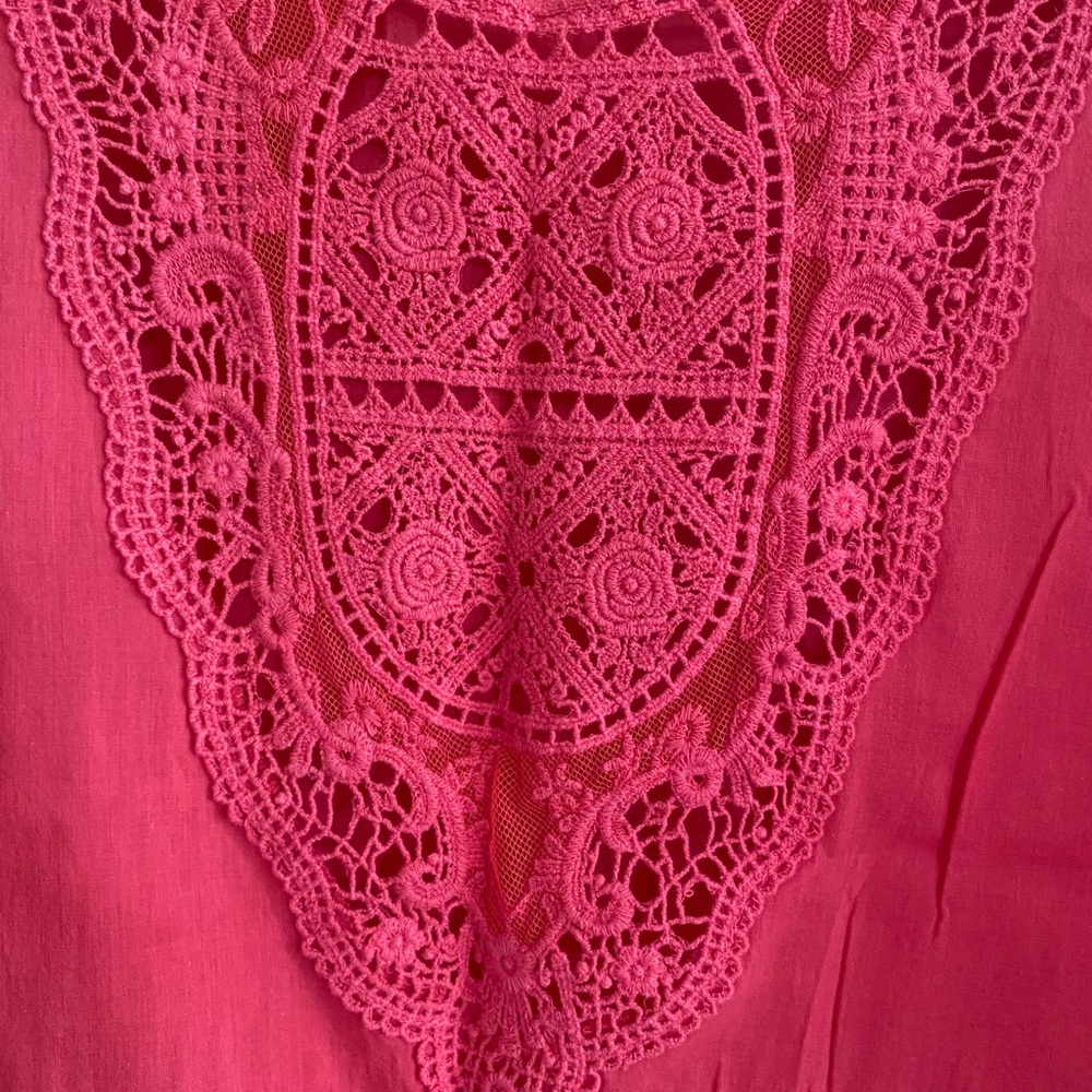 Chic Coral Lace Swim Coverup - Picture 2 of 3